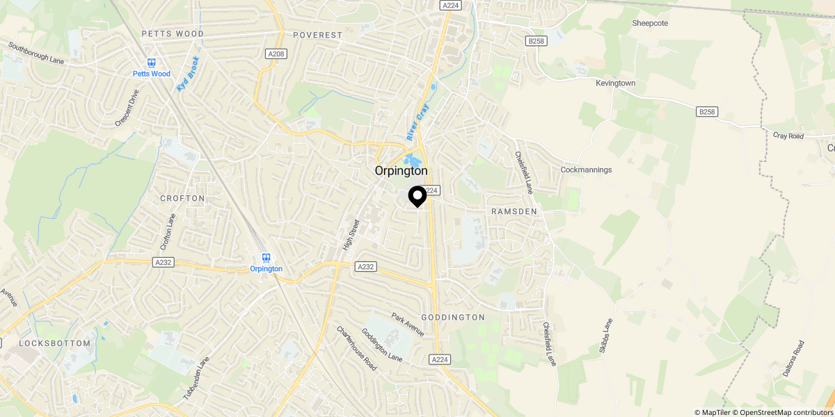 Approximate location of Court Road, Orpington, BR6 0PN