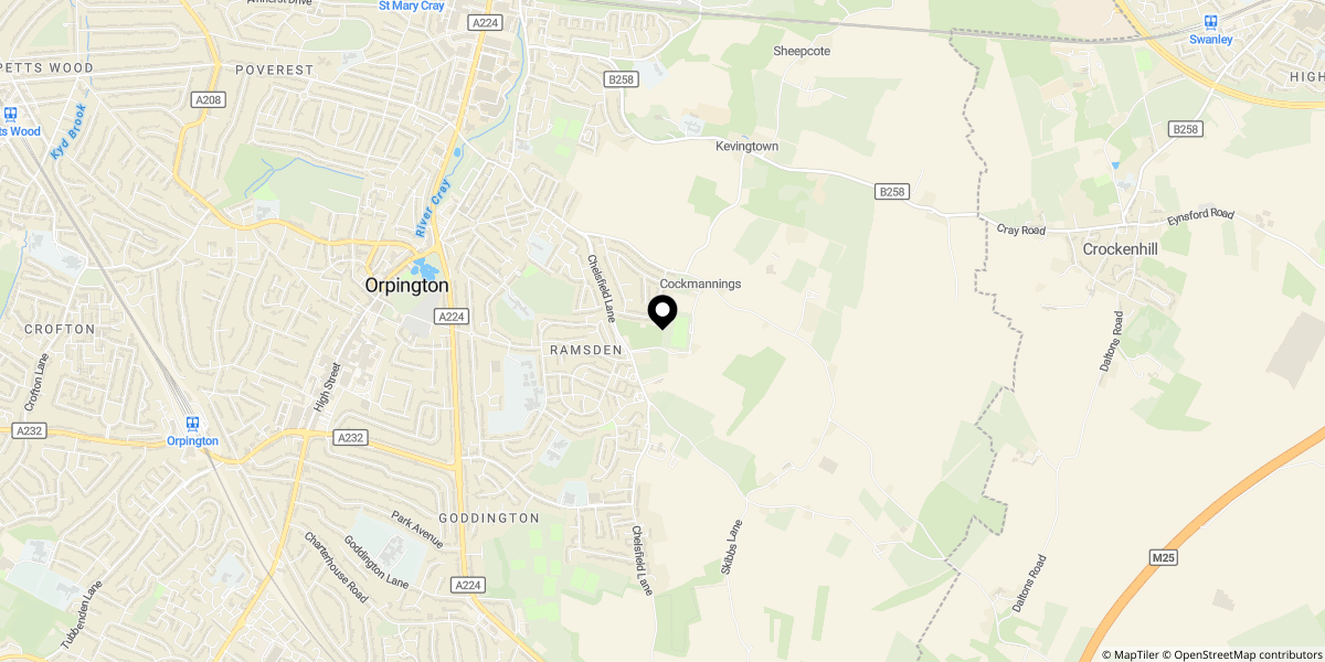 Approximate location of Waldenhurst Road, Orpington, BR5 4HN