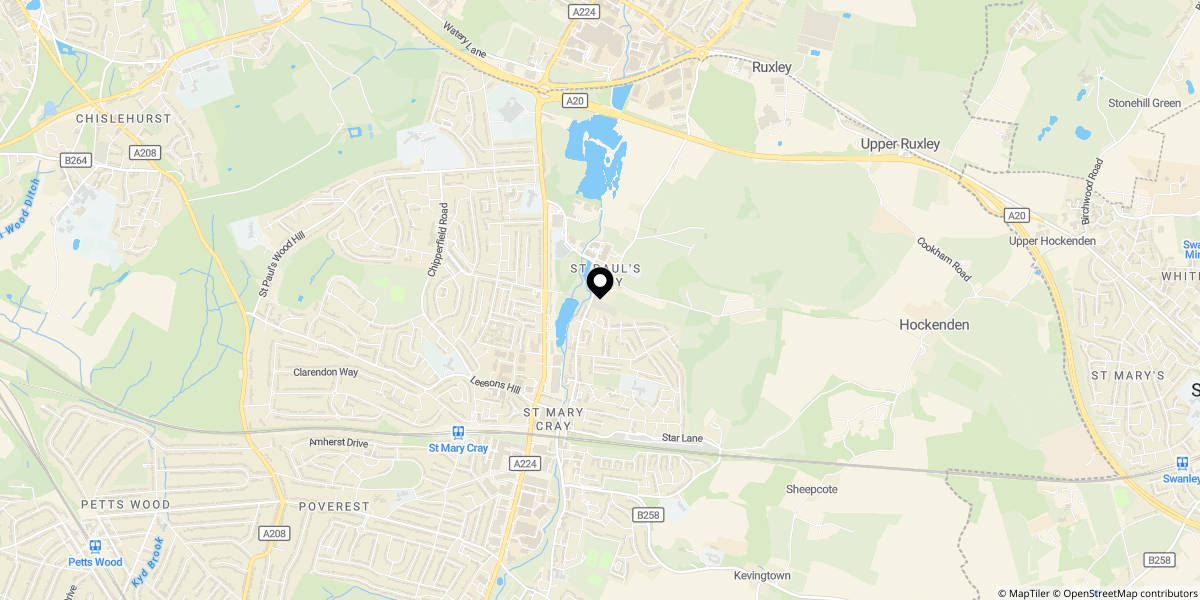 Approximate location of Chalk Pit Avenue, Orpington, BR5 3JQ