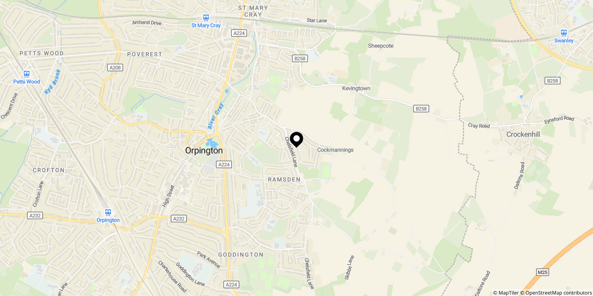 Approximate location of Renton Drive, Orpington, BR5 4HH