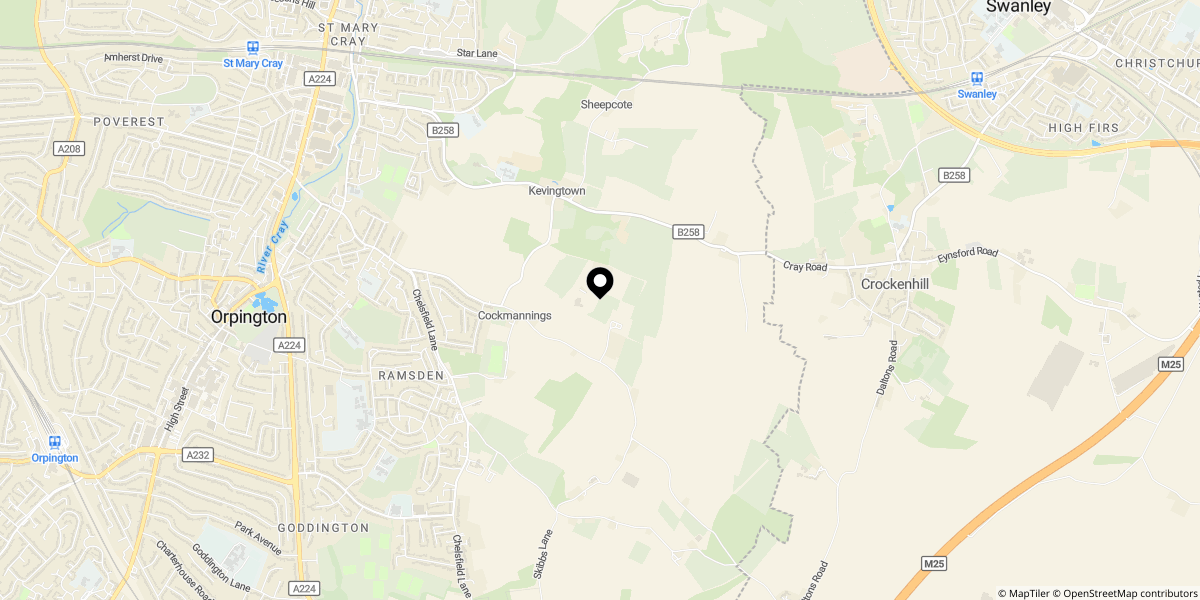 Approximate location of Waldens Road, Orpington, BR5 4EU