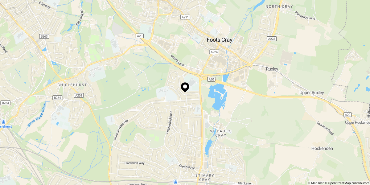 Approximate location of Midfield Way, Orpington, BR5 2QJ