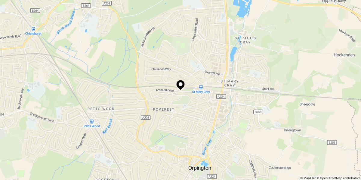 Approximate location of Ranmore Path, Orpington, BR5 2GY